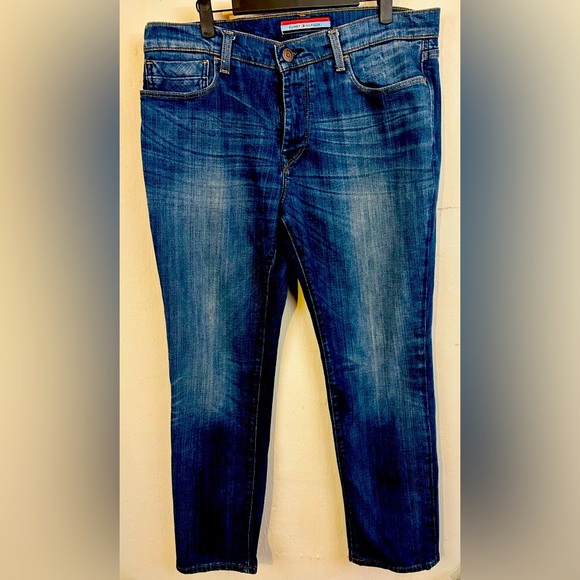 Tommy Hilfiger Jeans Mens straight 34x30 Blue Medium Wash - Picture 1 of 5